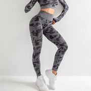 Women Seamless Sport Leggings Camouflage Yoga Pant Hip Lifting Workout Leggings Slim Running Trousers Elastic Gym Fitness Tights