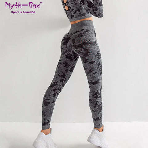 Women Seamless Sport Leggings Camouflage Yoga Pant Hip Lifting Workout Leggings Slim Running Trousers Elastic Gym Fitness Tights