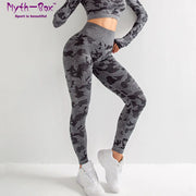 Women Seamless Sport Leggings Camouflage Yoga Pant Hip Lifting Workout Leggings Slim Running Trousers Elastic Gym Fitness Tights