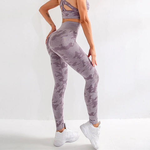 Women Seamless Sport Leggings Camouflage Yoga Pant Hip Lifting Workout Leggings Slim Running Trousers Elastic Gym Fitness Tights