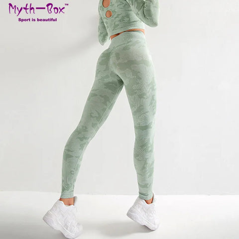 Women Seamless Sport Leggings Camouflage Yoga Pant Hip Lifting Workout Leggings Slim Running Trousers Elastic Gym Fitness Tights