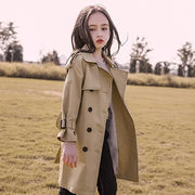 2025 Spring Autumn Cotton Teen Girls Long Trench Coats New Fashion England Style Windbreaker Jacket For Girls Children Clothing