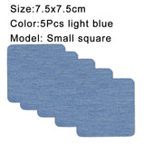 5Pcs Denim Iron-on Jean Patches Self Adhesive Patches Cotton Blue Repair Patch for DIY Denim Jeans Clothing Repair Jacket Decor