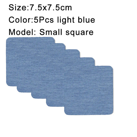 5Pcs Denim Iron-on Jean Patches Self Adhesive Patches Cotton Blue Repair Patch for DIY Denim Jeans Clothing Repair Jacket Decor