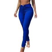 Skinny Pants Long Lasting Slim-fitting Full-Length Leggings Skinny Trousers Mid-Waist Eye-catching Denim Pants for Girl