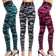 Women Camouflage Sports Yoga Leggings High Waist Gym Fitness Running Pants Seamless Stitching Hollow Sports Workout Leggings