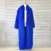 Women Imitation Sheep Faux Fur Long Coat Cardigan Thermal Loose Slim Fit Plush Coats Female Jacket Autumn Winter Furry Outerwear