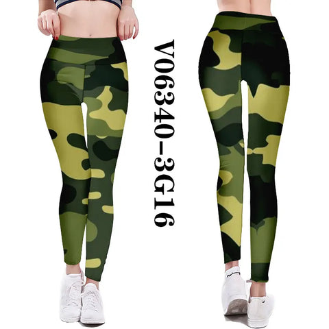 Summer Camouflage Print Pants Sexy Gym Leggings Women Fashion Streetwear Y2k Pants Stretch Push Up Trousers Women Clothing