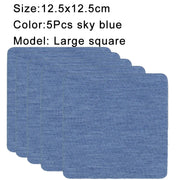 5Pcs Denim Iron-on Jean Patches Self Adhesive Patches Cotton Blue Repair Patch for DIY Denim Jeans Clothing Repair Jacket Decor