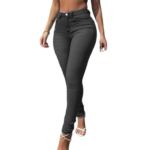 Skinny Pants Long Lasting Slim-fitting Full-Length Leggings Skinny Trousers Mid-Waist Eye-catching Denim Pants for Girl