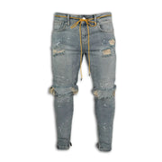 New 2025 Ripped Hole Jeans for Men Hip Hop Cargo Pant Distressed Denim Jeans Skinny Men Clothing Full Length Slim Trousers Male