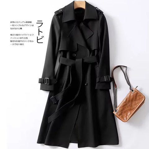 Autumn Winter Long Sleeve Trench Coat For Women 2024 Fashion Loose Office Lady Long Outerwears Jacket Coats Female Clothing