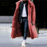 Mens Coat 2022 Winter New Thickened Imitation Fur Jackets Solid Cardigan Male Long Overcoat Abrigo De Hombre Large Size 5XL