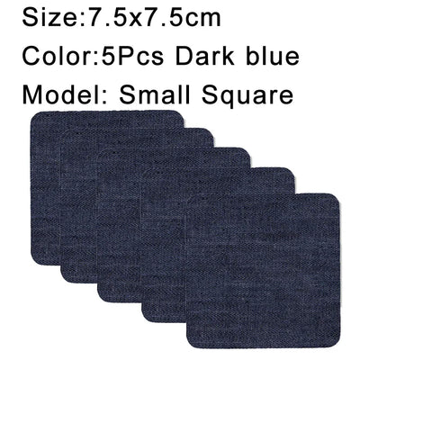 5Pcs Denim Iron-on Jean Patches Self Adhesive Patches Cotton Blue Repair Patch for DIY Denim Jeans Clothing Repair Jacket Decor