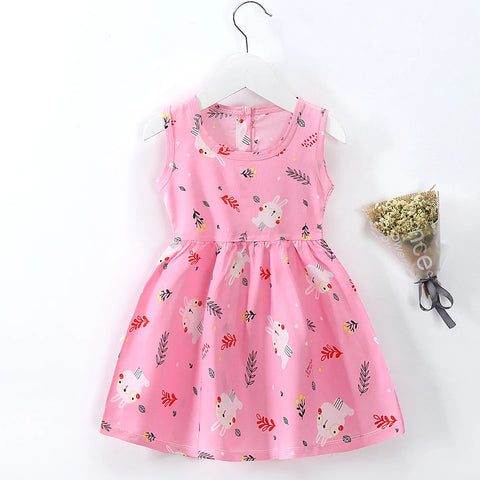 Girl Dress Cotton Summer Kids Clothes Girls Children Flower Dresses Sleeveless Princess Party Outfit Children's Clothing