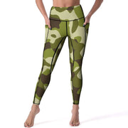 Woodland Camo Leggings Military Camouflage High Waist Yoga Pants Cute Elastic Yoga Legging Female Graphic Gym Sport Pants