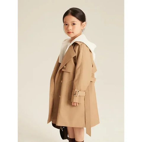 Girls Coat Girl Trench Long Trench 2023 New Children Autumn Stylish High-grade Coat Girl Autumn and Winter Coats Clothes