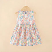 Girl Dress Cotton Summer Kids Clothes Girls Children Flower Dresses Sleeveless Princess Party Outfit Children's Clothing