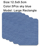 5Pcs Denim Iron-on Jean Patches Self Adhesive Patches Cotton Blue Repair Patch for DIY Denim Jeans Clothing Repair Jacket Decor