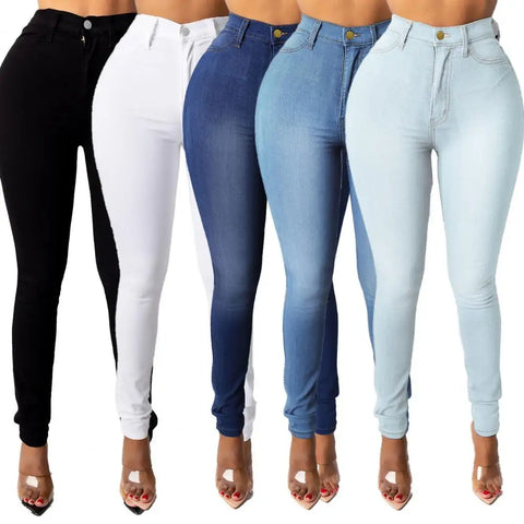 Skinny Jeans High Waist Women's Skinny Fit Denim Jeans with Zipper Fly Pockets Streetwear Fashion for A Stylish Look Denim