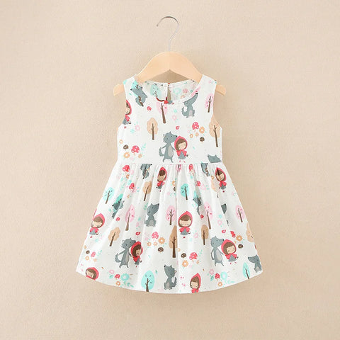 Girl Dress Cotton Summer Kids Clothes Girls Children Flower Dresses Sleeveless Princess Party Outfit Children's Clothing