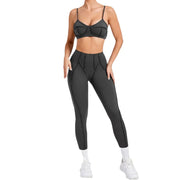 Seamless Yoga Sets Sports Fitness High Waist Hip-lifting Shapeing Trousers Backless Bra Suit Workout Gym Leggings Sets for Women