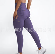 Leggings Women 2024 Spring Fashion Pocket Design Active Pants Casual High Waist Plain Skinny Daily Long Sports Yoga Leggings