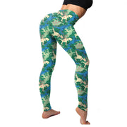 Lady Camouflage 3D Print Knitted Cotton Blended Leggings Women Fitness Elastic Push Up Pants Girl Gym Running Leggings