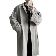 Simple Design Men Trench Coat Men Polyester Trench Coat Stylish Lapel Trench Breathable for Spring for Handsome