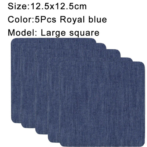 5Pcs Denim Iron-on Jean Patches Self Adhesive Patches Cotton Blue Repair Patch for DIY Denim Jeans Clothing Repair Jacket Decor