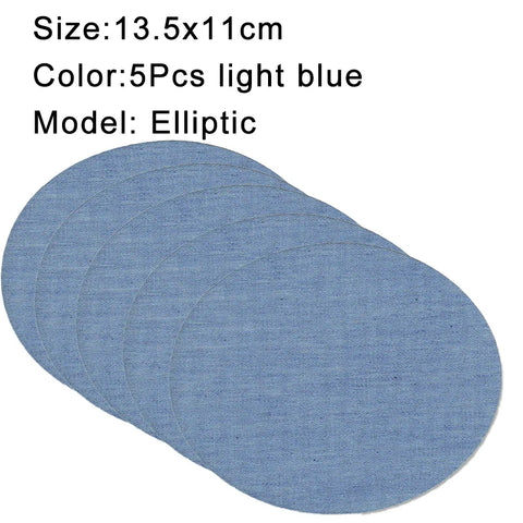 5Pcs Denim Iron-on Jean Patches Self Adhesive Patches Cotton Blue Repair Patch for DIY Denim Jeans Clothing Repair Jacket Decor