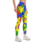 Rainbow Camo Camouflage Leggings sport set gym clothing Womens Leggings