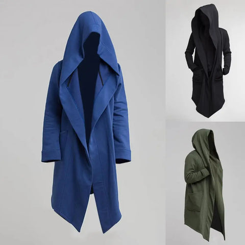 Fashionable Trench Coat  Warm Leisure Men Coat  Solid Color Long Sleeve Men Jacket