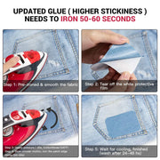 5Pcs Denim Iron-on Jean Patches Self Adhesive Patches Cotton Blue Repair Patch for DIY Denim Jeans Clothing Repair Jacket Decor