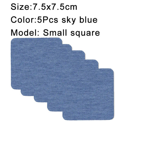 5Pcs Denim Iron-on Jean Patches Self Adhesive Patches Cotton Blue Repair Patch for DIY Denim Jeans Clothing Repair Jacket Decor