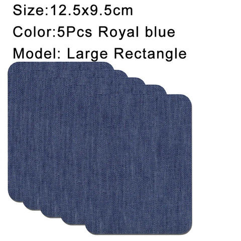 5Pcs Denim Iron-on Jean Patches Self Adhesive Patches Cotton Blue Repair Patch for DIY Denim Jeans Clothing Repair Jacket Decor