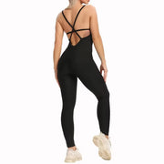 2024 New Women's Yoga Fitness Backless Overalls Bodysuit Fitness Rompers Sexy Sport Suit Leggings Jumpsuit Combinaison Gym Set