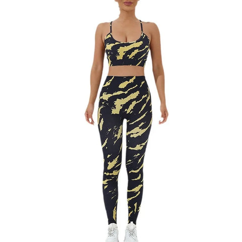 Sport Pants Woman Gym Camouflage Yoga Compression Pants Ladies Leggings Workout Sports Elasticity Yoga Clothes Suit Sportswear