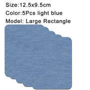 5Pcs Denim Iron-on Jean Patches Self Adhesive Patches Cotton Blue Repair Patch for DIY Denim Jeans Clothing Repair Jacket Decor