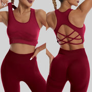 Seamless High Waist Leggings Tracksuit for Women, Yoga Sets, Sportswear, Workout, Sports Bra, Gym Clothing