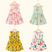 Girl Dress Cotton Summer Kids Clothes Girls Children Flower Dresses Sleeveless Princess Party Outfit Children's Clothing