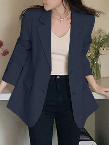 Fashion Women Long Sleeve OL Work Blazer Autumn Jackets Thin Coats ZANZEA Female Lapel Neck Buttons Up Suits Casual Outwears