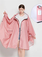 Hooded Rain Coat Cover Trench Poncho Cloak Impermeable Raincoat Backpack Women Men Waterproof Zipper Stylish Fashion Oversize