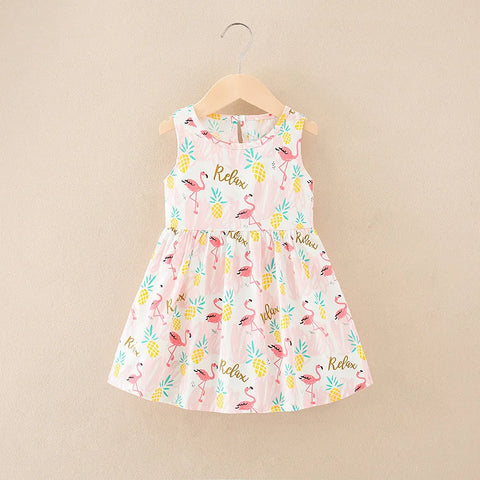 Girl Dress Cotton Summer Kids Clothes Girls Children Flower Dresses Sleeveless Princess Party Outfit Children's Clothing