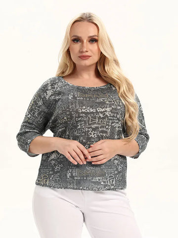 Womens plus size woven round neck shirt belongs to the category of womens clothing