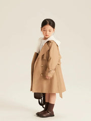 Girls Coat Girl Trench Long Trench 2023 New Children Autumn Stylish High-grade Coat Girl Autumn and Winter Coats Clothes