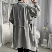 Simple Design Men Trench Coat Men Polyester Trench Coat Stylish Lapel Trench Breathable for Spring for Handsome