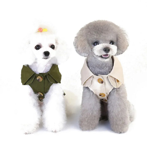 Dog Coat Trench Pet Jacket Autumn Winter Dog Clothes for Small Dogs Yorkie Belt Decor Puppy Cat Costume Poodle Chihuahua Outfits