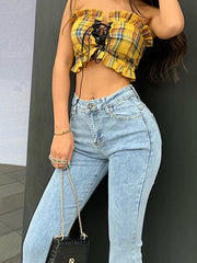 Flare Jeans Pants Women’s Vintage Denim y2k Jeans Women High Waist Fashion Stretch tall and thin Trousers streetwear retro Jeans