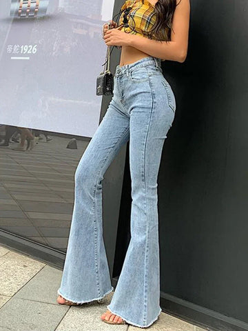 Flare Jeans Pants Women’s Vintage Denim y2k Jeans Women High Waist Fashion Stretch tall and thin Trousers streetwear retro Jeans